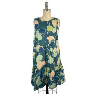 Sezane Women's 36 US 4 Green Alexandra Blossom Summer Floral Mini Dress